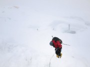 Anselm abseiling to C1