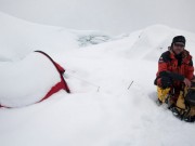 Pawel and our tent in C1